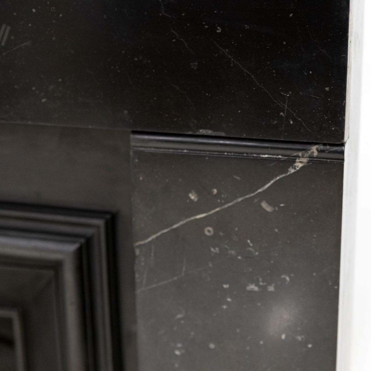 Antique Georgian Belgian Black Marble Fire Surround & Insert