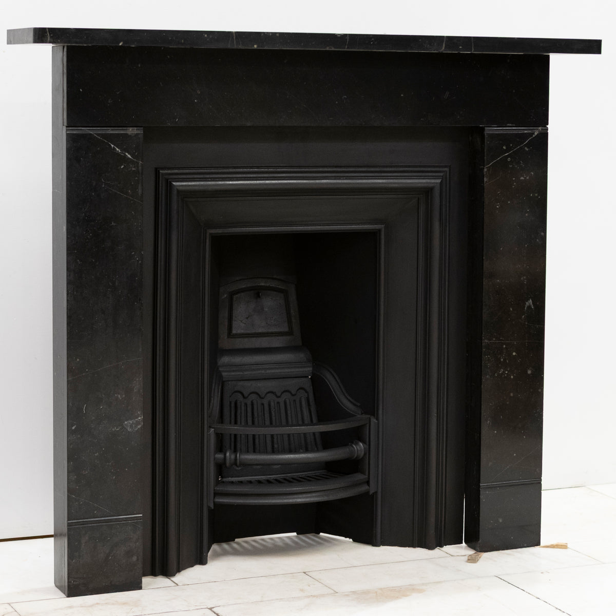 Antique Georgian Belgian Black Marble Fire Surround & Insert