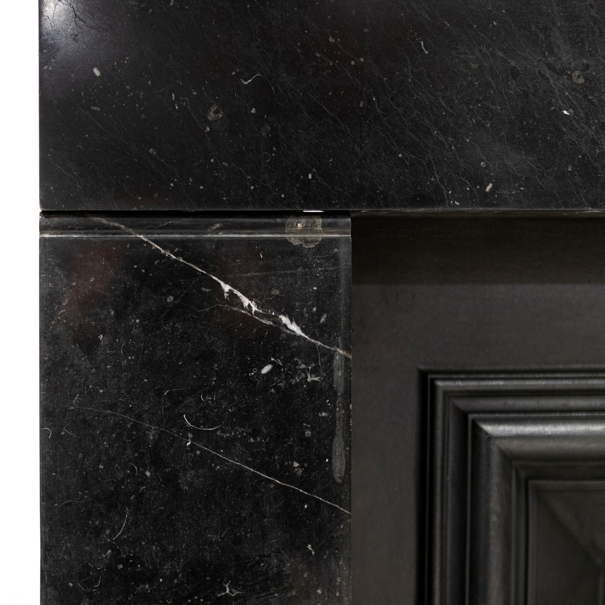 Antique Georgian Belgian Black Marble Fire Surround & Insert