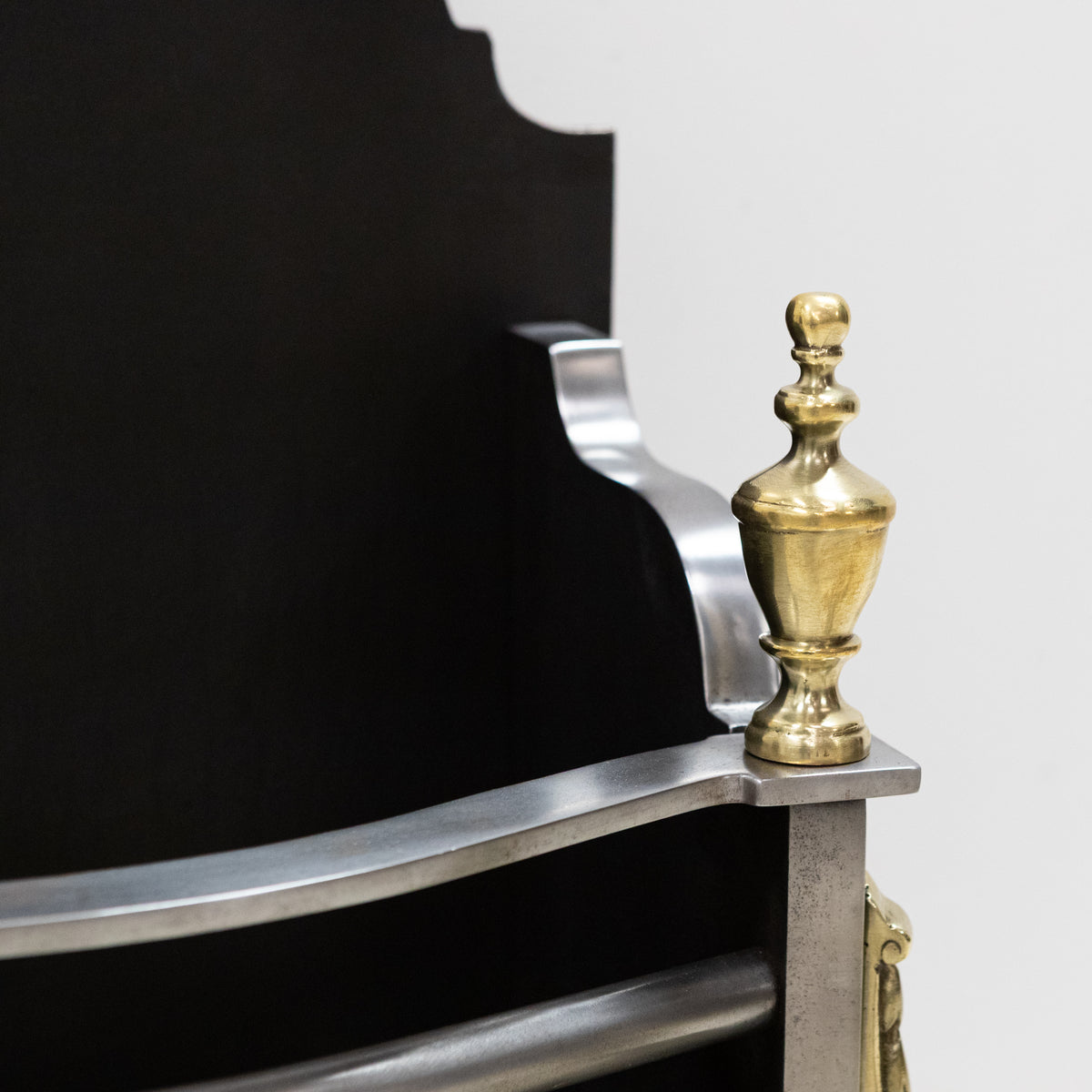Reclaimed Georgian Style Fire Basket with Brass Finials