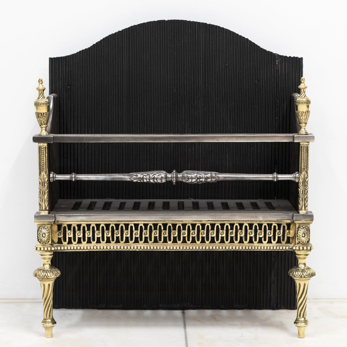 Early 20th Century Regency Style Fire Basket With Brass Finials | Bratt Colbran