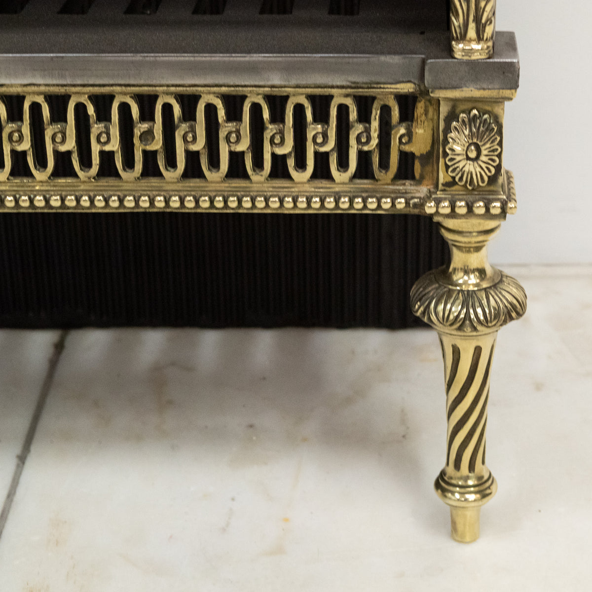 Early 20th Century Regency Style Fire Basket With Brass Finials | Bratt Colbran