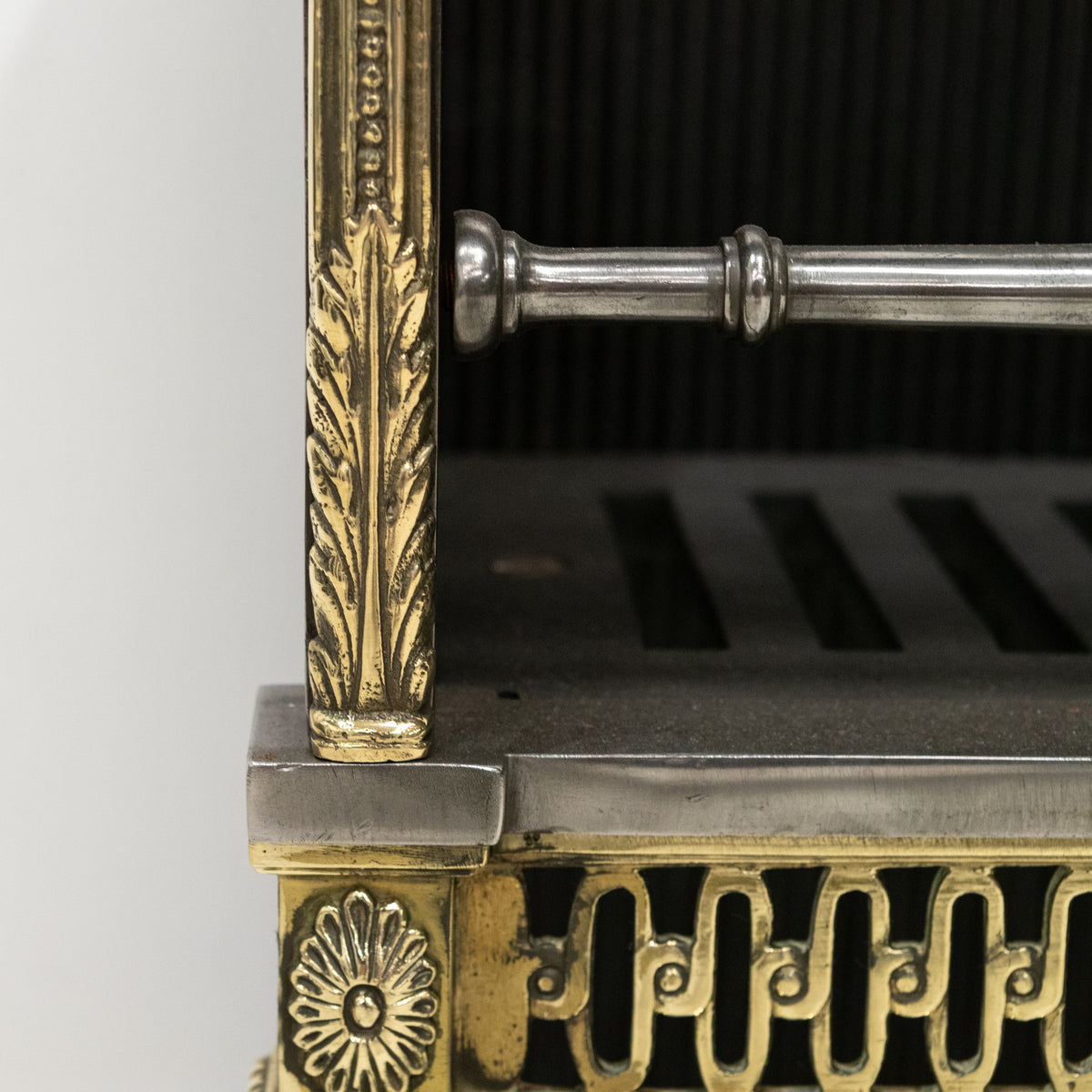 Early 20th Century Regency Style Fire Basket With Brass Finials | Bratt Colbran