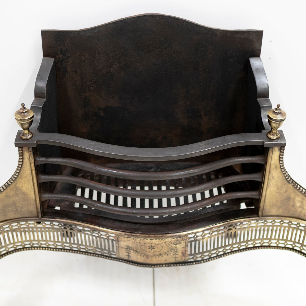 Splendid Antique Georgian Fire Basket with Brass Finials | The Architectural Forum