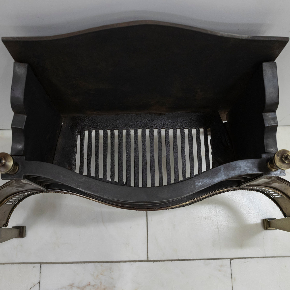 Splendid Antique Georgian Fire Basket with Brass Finials | The Architectural Forum