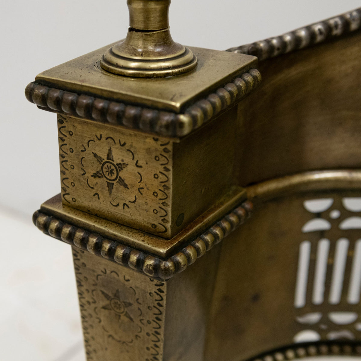 Splendid Antique Georgian Fire Basket with Brass Finials | The Architectural Forum