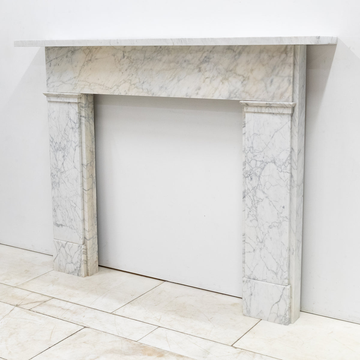 Antique Carrara Marble Late Georgian Fireplace Surround