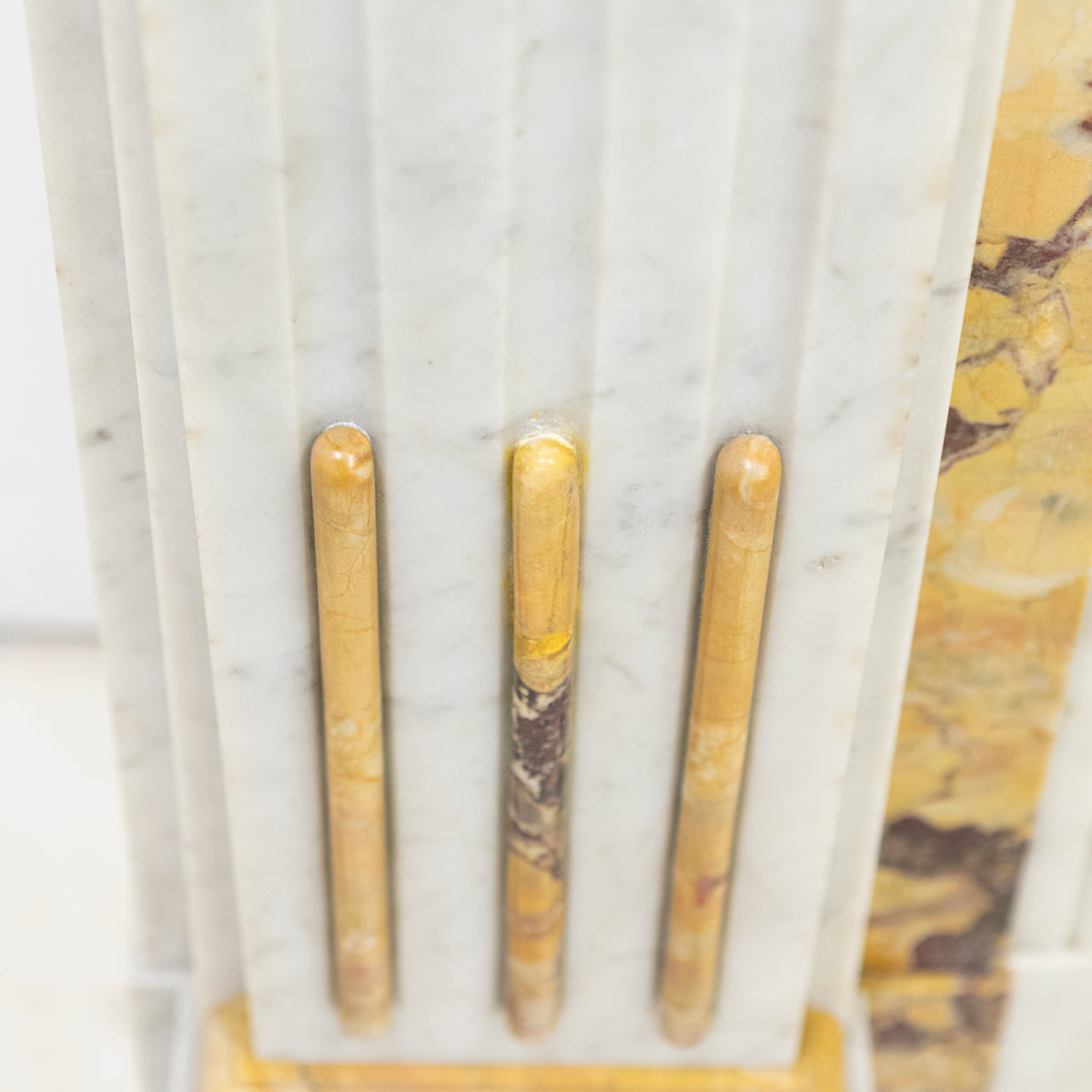 Antique Victorian Carrara Siena Marble Fireplace Surround