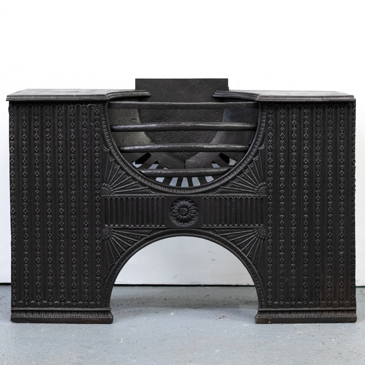 Antique Regency Cast Iron Hourglass Hob Grate