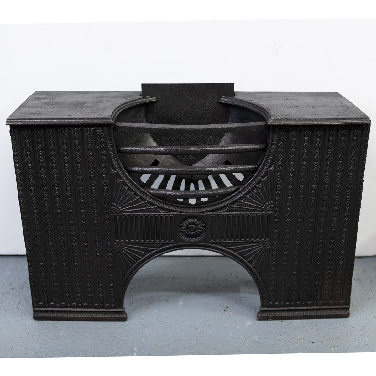 Antique Regency Cast Iron Hourglass Hob Grate