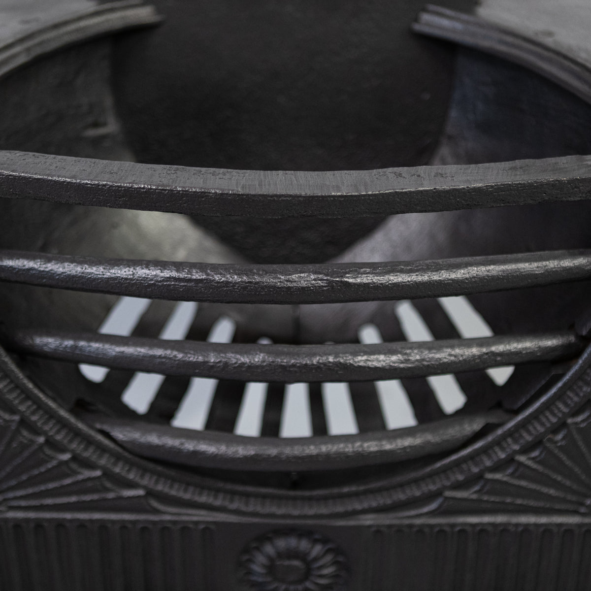 Antique Regency Cast Iron Hourglass Hob Grate