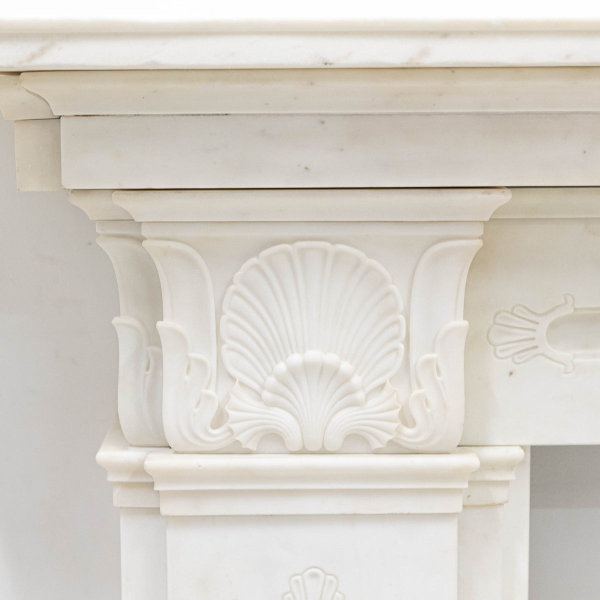 Antique Georgian Statuary Marble Surround with Acanthus