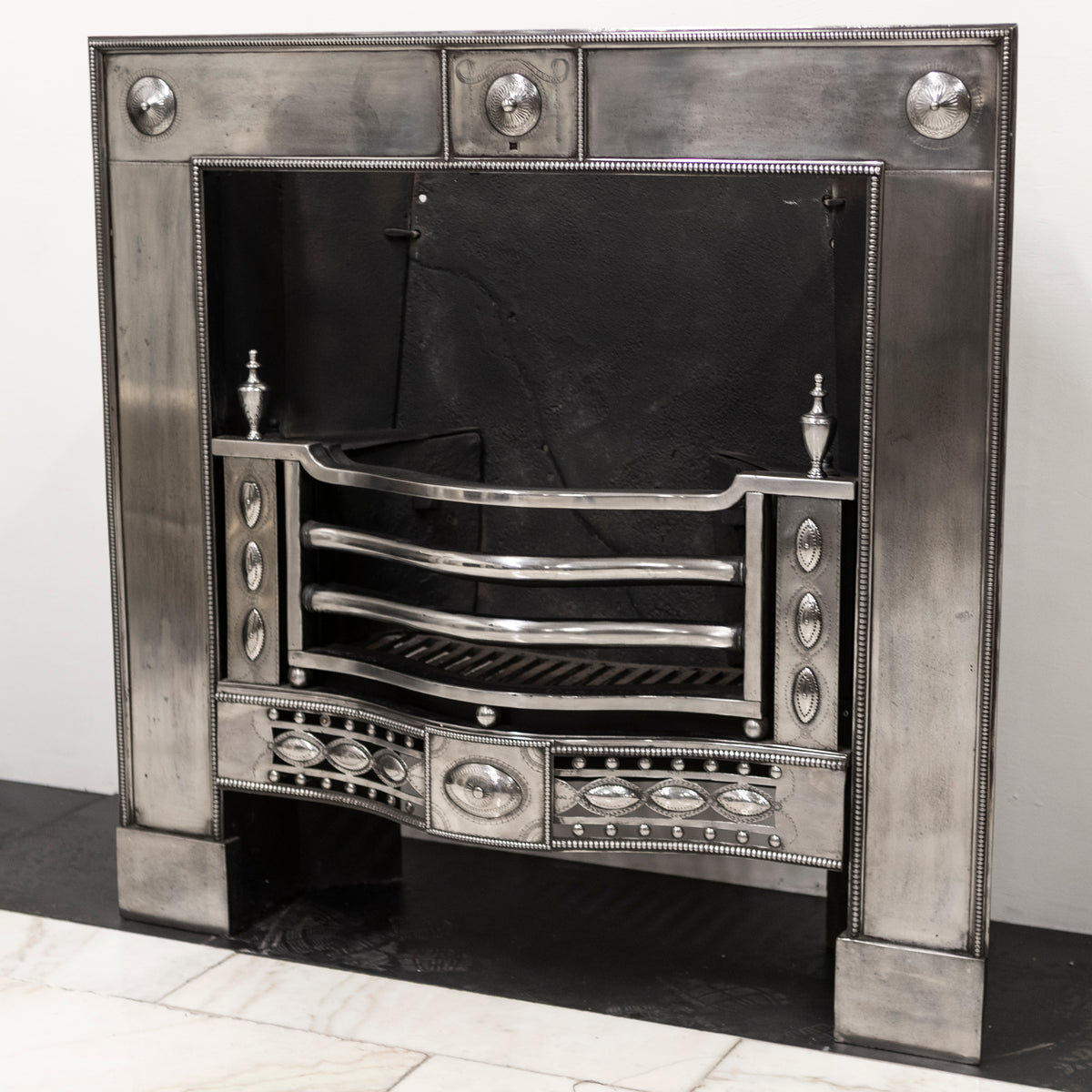 Antique Georgian Polished Steel Register Grate | Robert Adam | The Architectural Forum