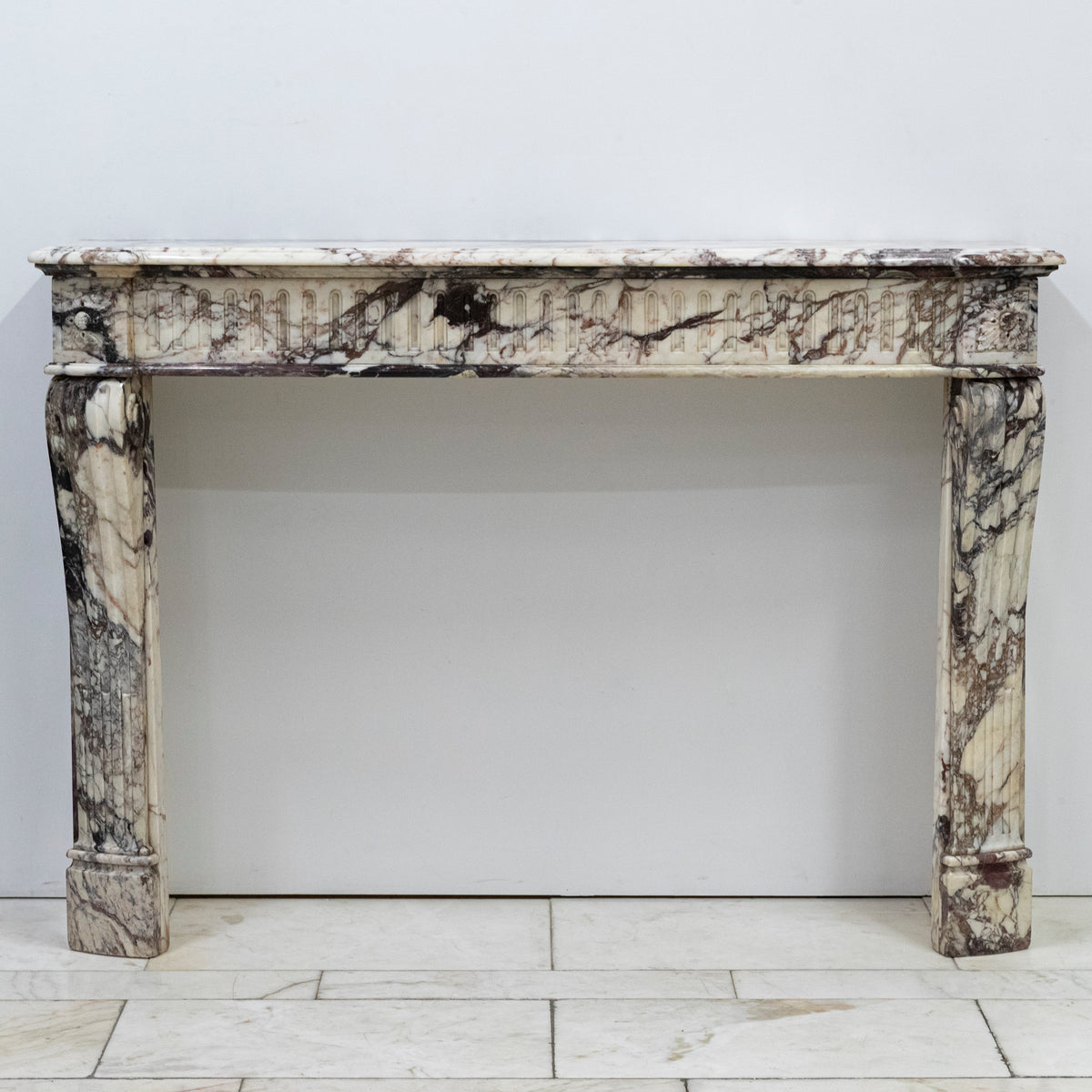 Antique 19th Century Brèche Marble Louis Style Fireplace Surround | The Architectural Forum