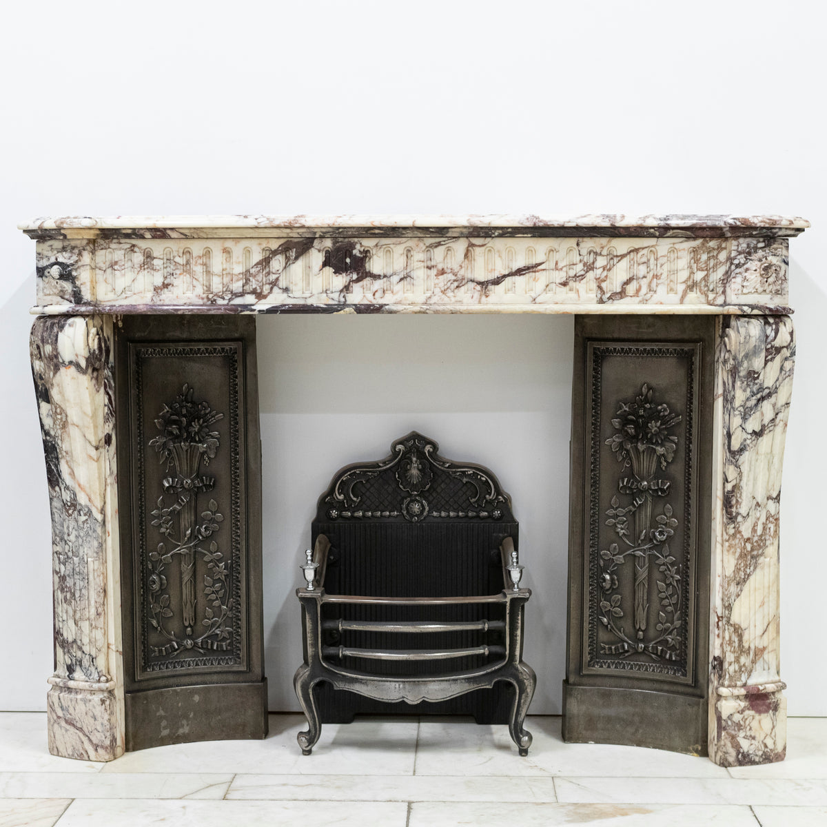 Antique 19th Century Brèche Marble Louis Style Fireplace Surround | The Architectural Forum