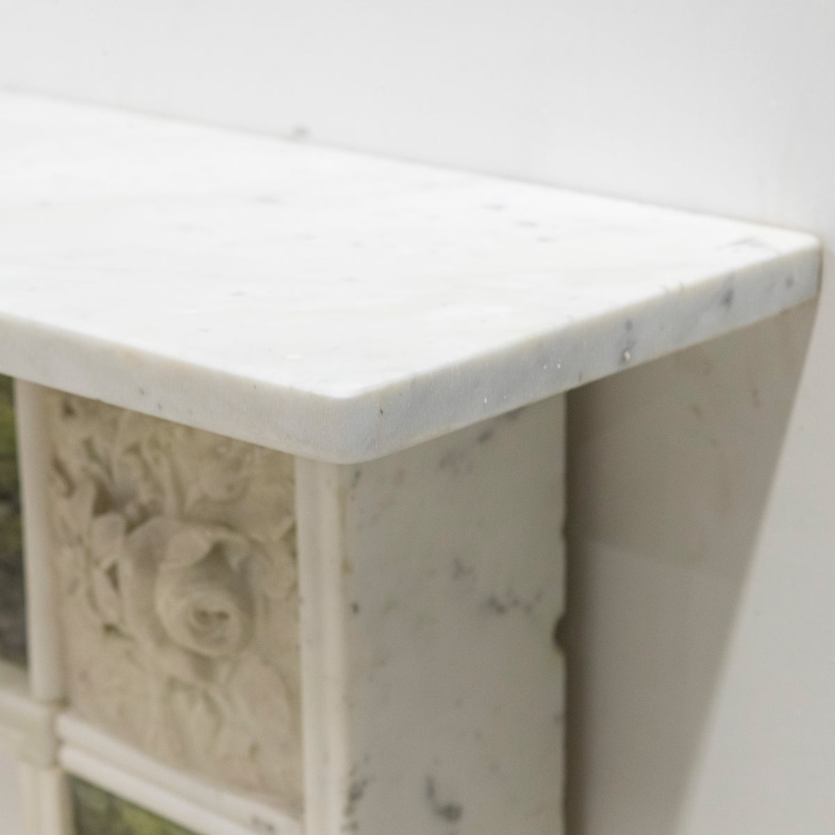 Antique Regency Statuary & Verde Marble Fireplace Surround