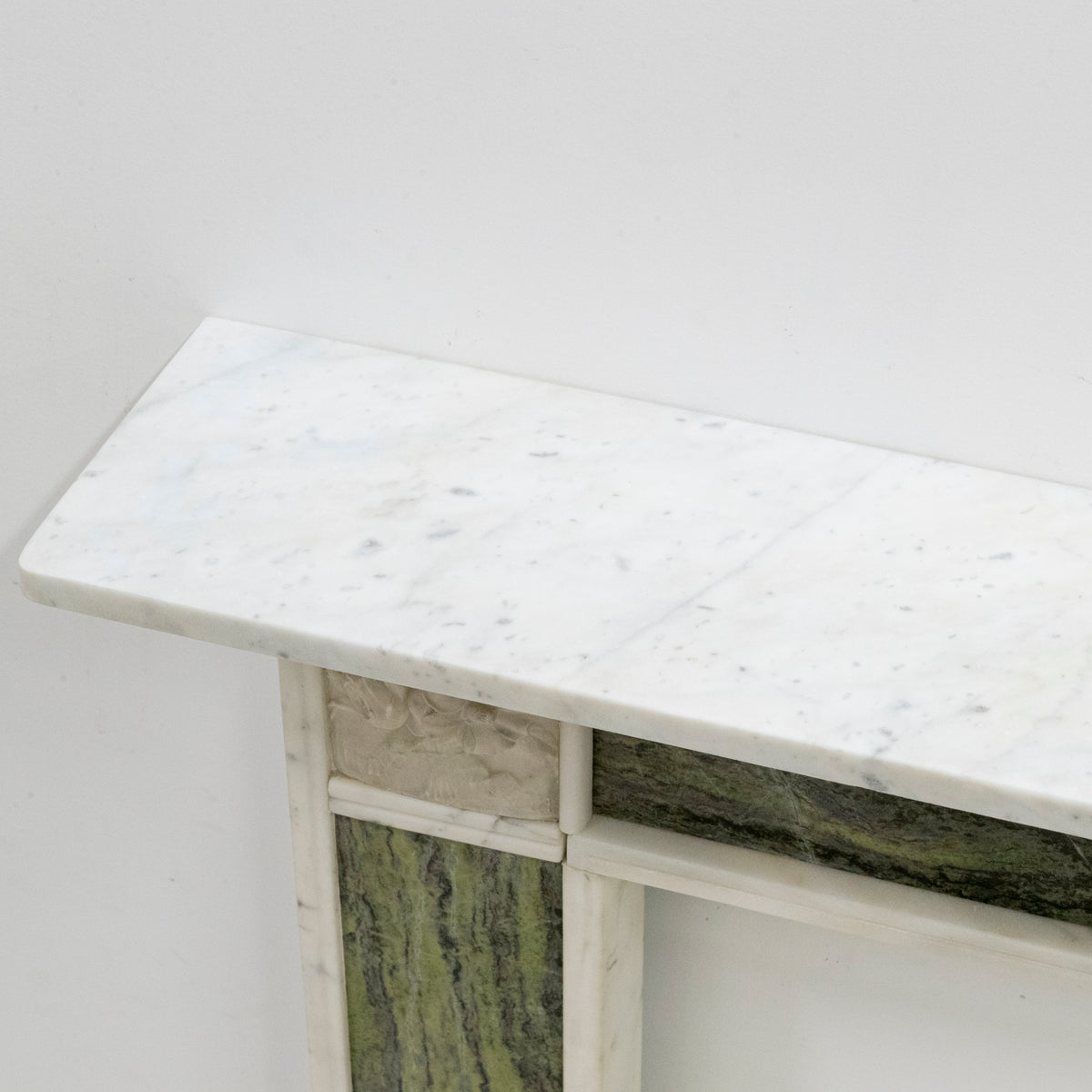 Antique Regency Statuary & Verde Marble Fireplace Surround