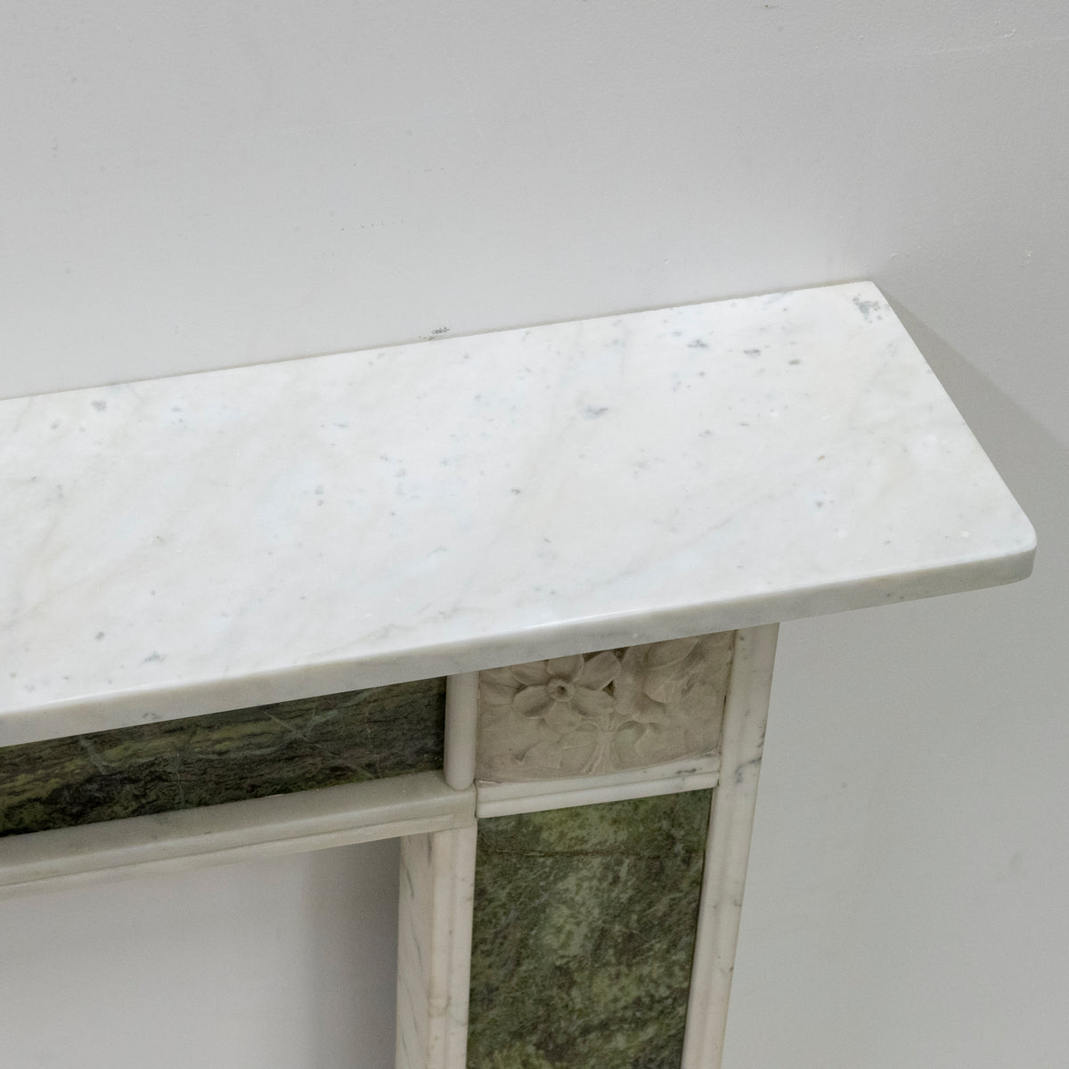 Antique Regency Statuary & Verde Marble Fireplace Surround