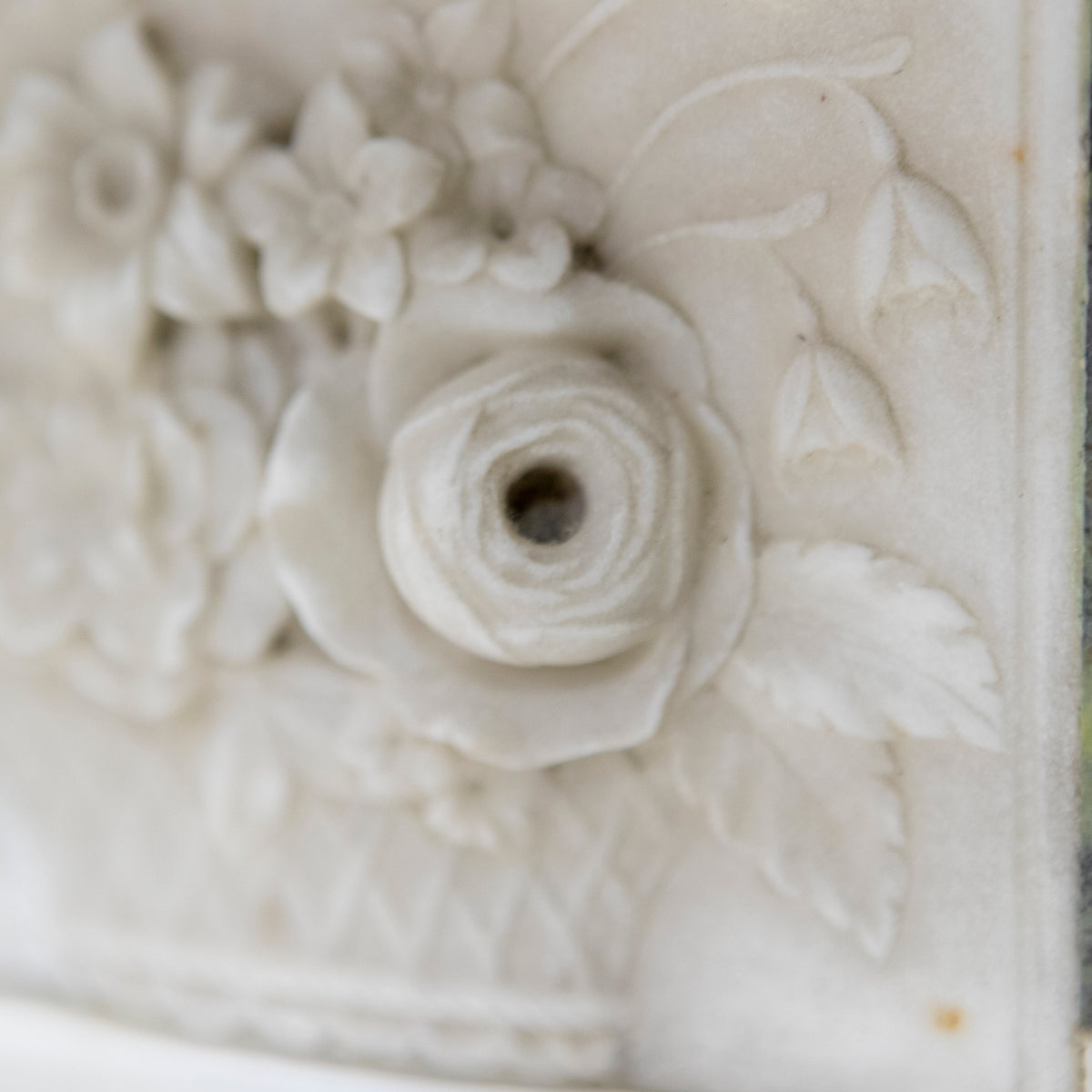 Antique Regency Statuary & Verde Marble Fireplace Surround