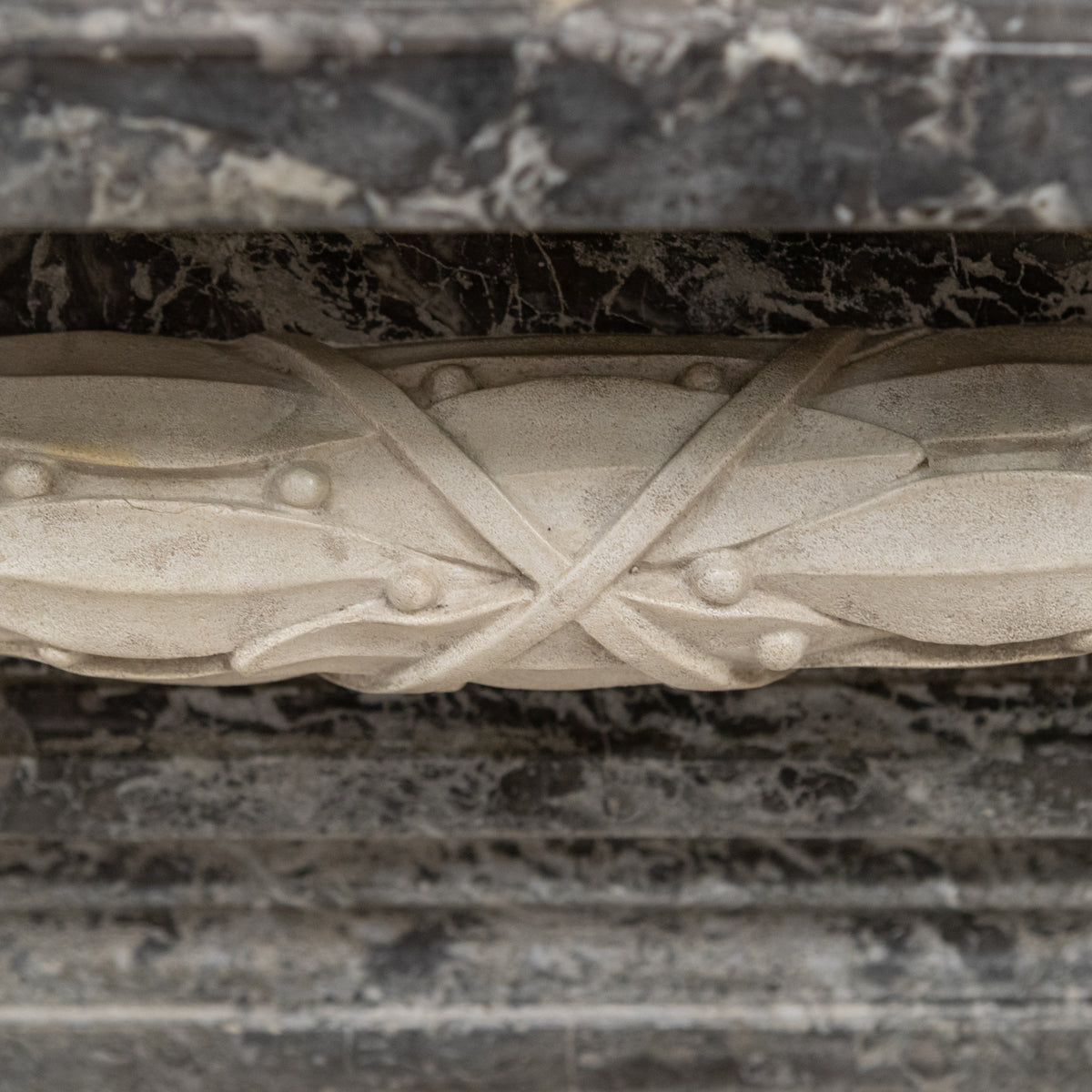A Fine Late 19th Century Neoclassical Grey Marble Fireplace