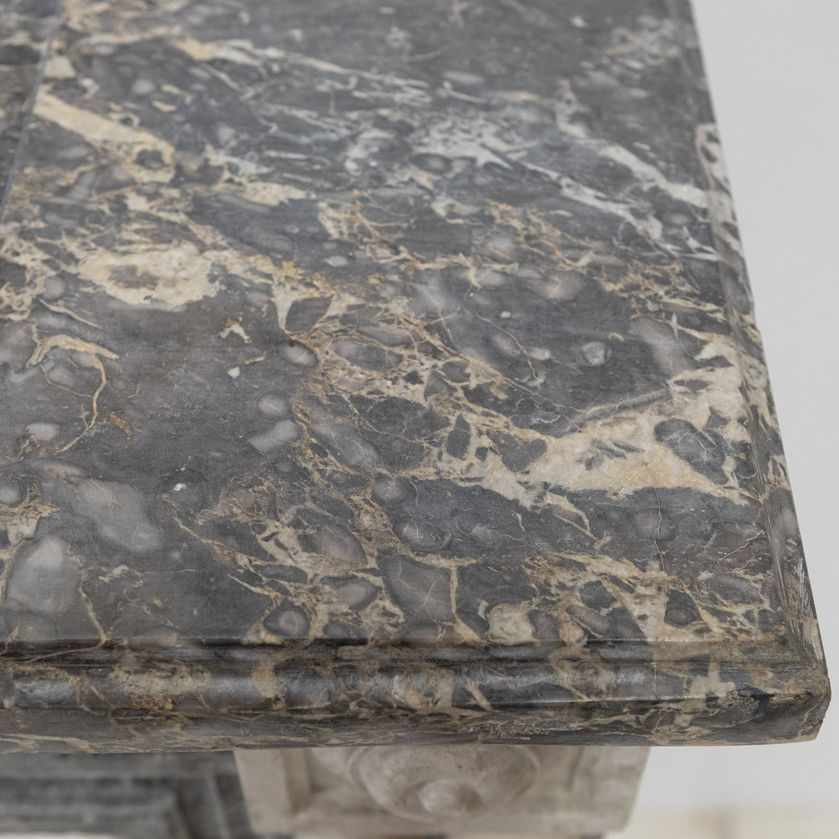 A Fine Late 19th Century Neoclassical Grey Marble Fireplace
