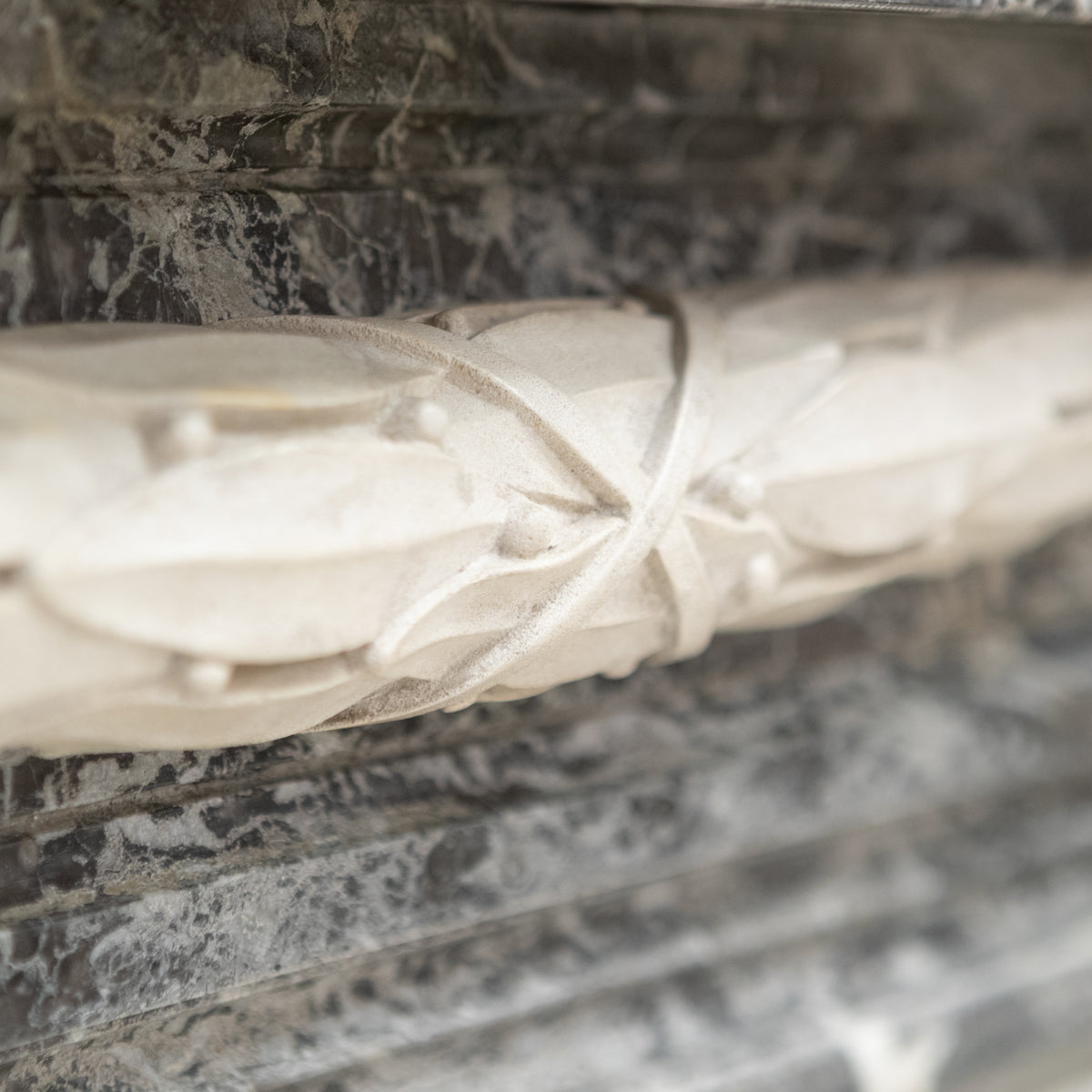 A Fine Late 19th Century Neoclassical Grey Marble Fireplace
