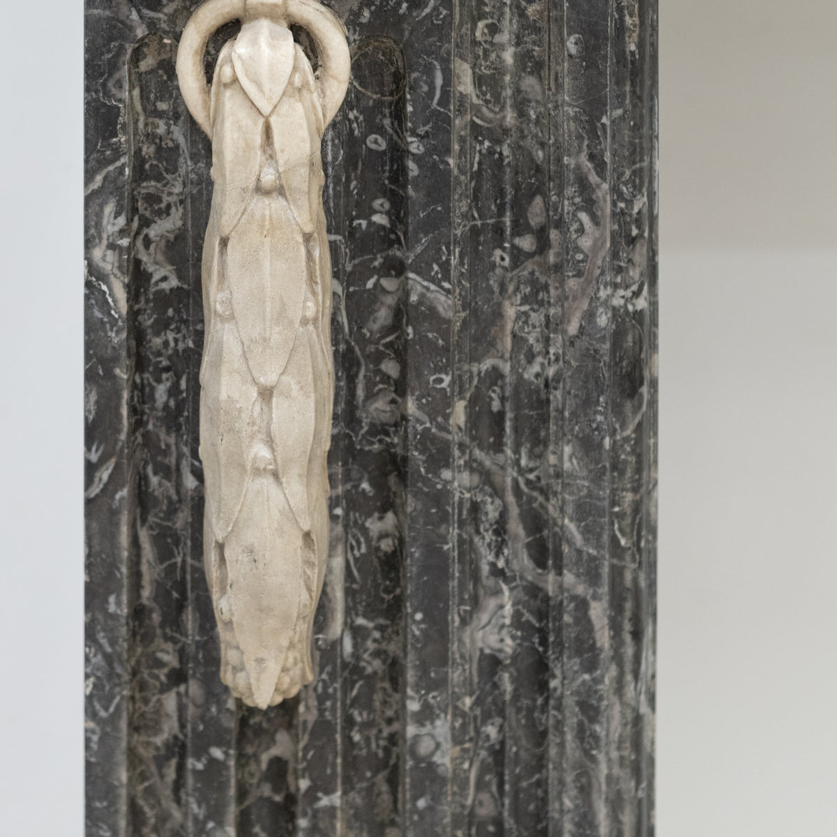 A Fine Late 19th Century Neoclassical Grey Marble Fireplace
