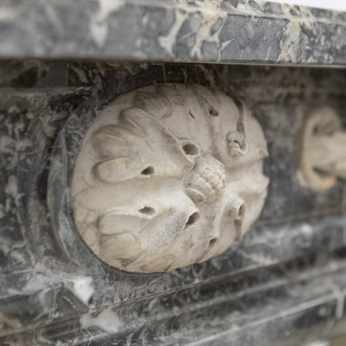 A Fine Late 19th Century Neoclassical Grey Marble Fireplace