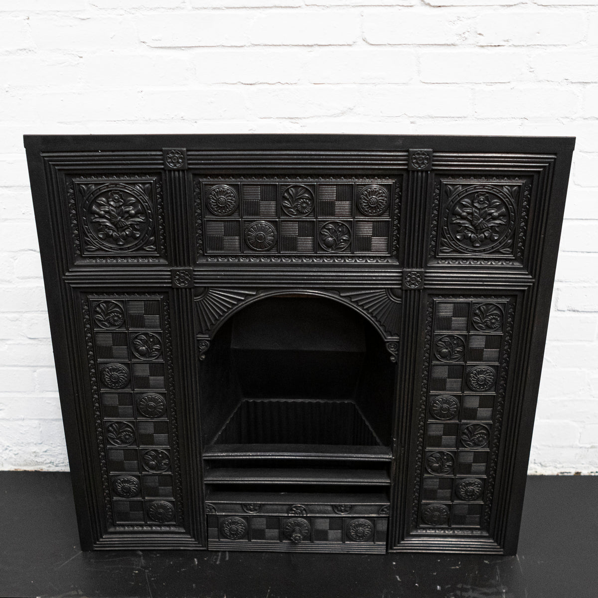 Rare Arts &amp; Crafts Antique Cast Iron Fireplace Insert | The Architectural Forum