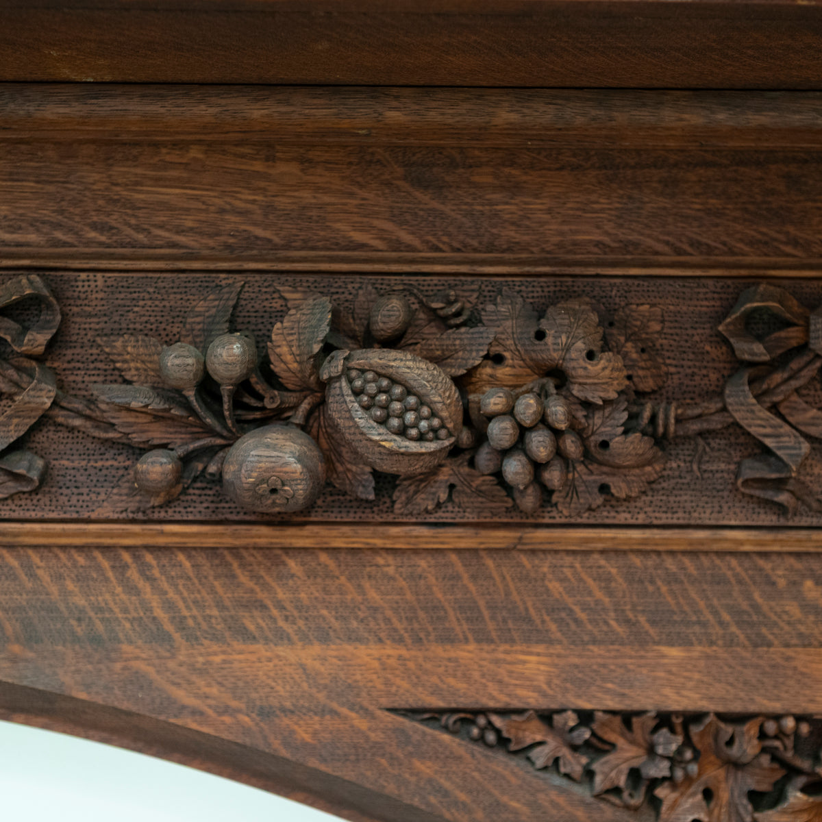 Monumental Antique Arts & Crafts Carved Oak Fireplace Surround | The Architectural Forum