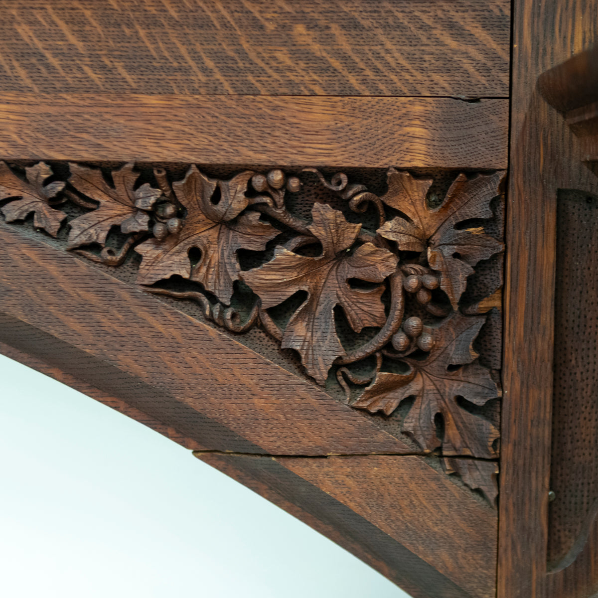 Monumental Antique Arts & Crafts Carved Oak Fireplace Surround | The Architectural Forum