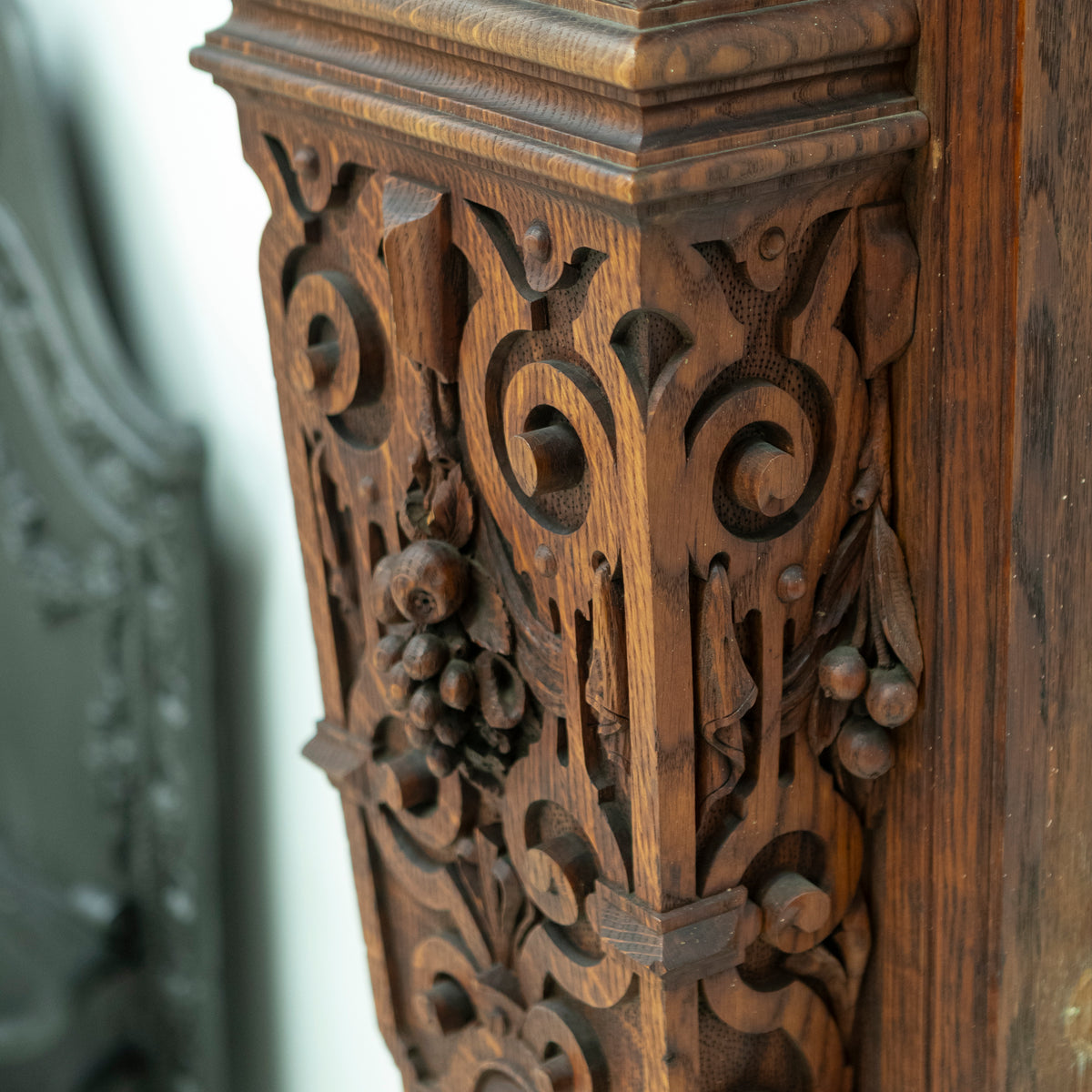 Monumental Antique Arts & Crafts Carved Oak Fireplace Surround | The Architectural Forum