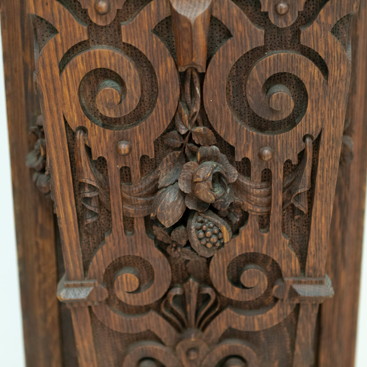Monumental Antique Arts & Crafts Carved Oak Fireplace Surround | The Architectural Forum