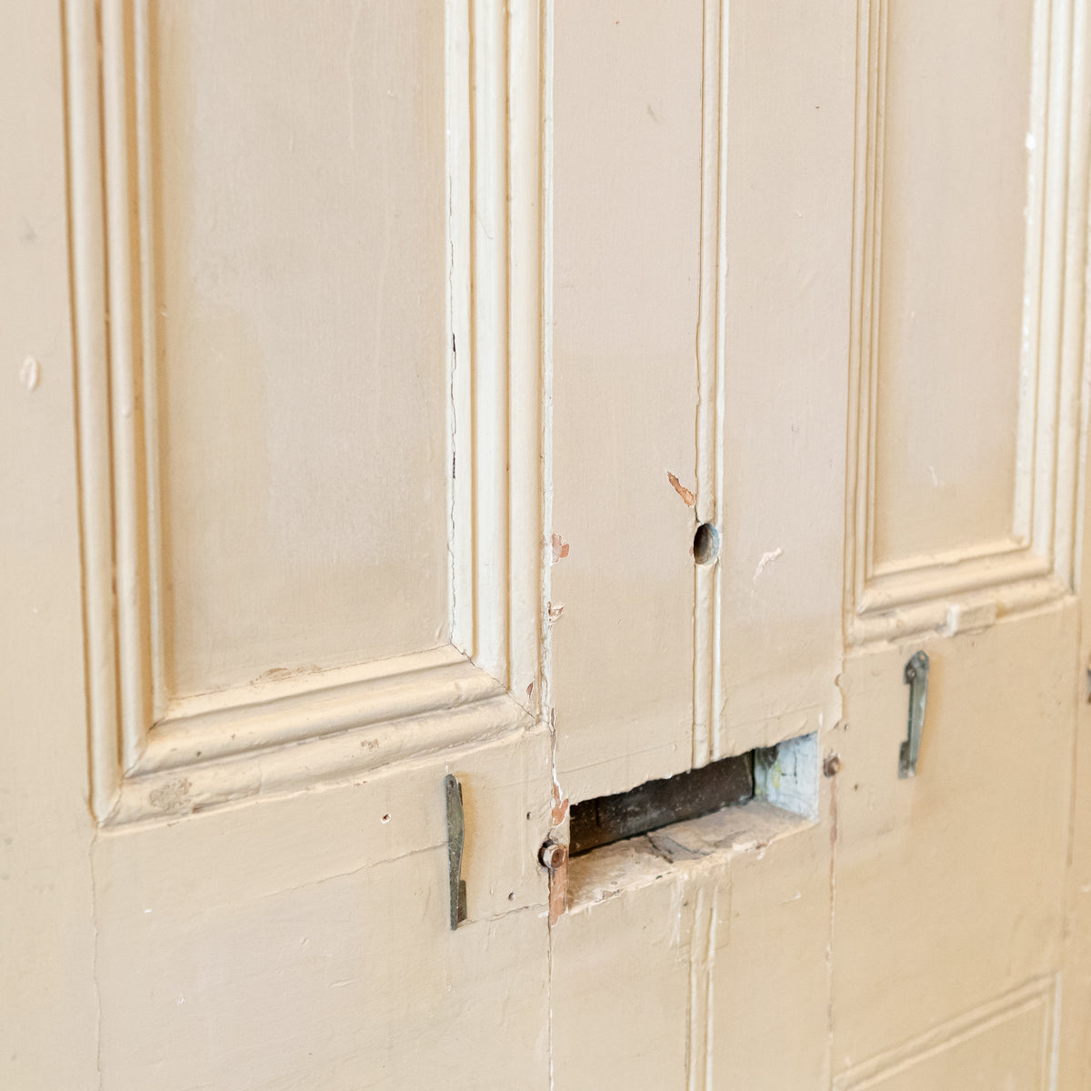 Antique Late Georgian Solid Pine Front Door with Arched Panels | 229.5cm x 106.5cm