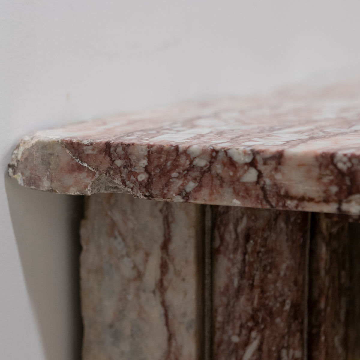 Antique Rojo Alicante Marble Fireplace Surround with Columns