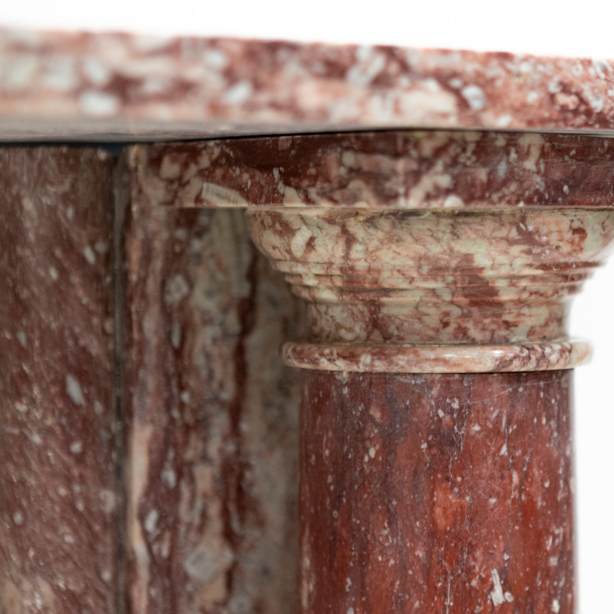 Antique Rojo Alicante Marble Fireplace Surround with Columns