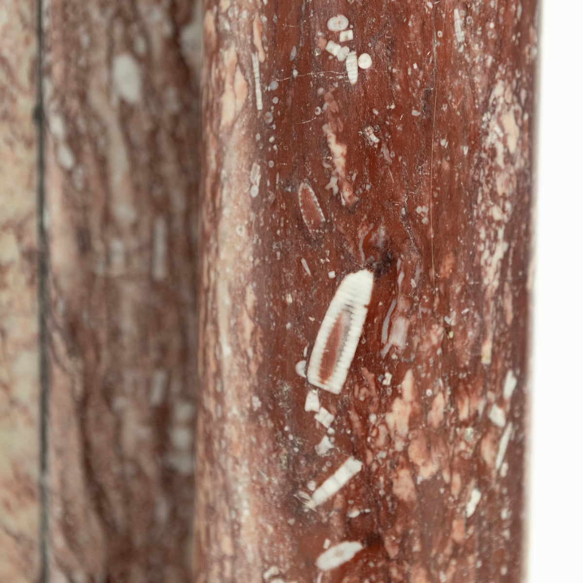 Antique Rojo Alicante Marble Fireplace Surround with Columns