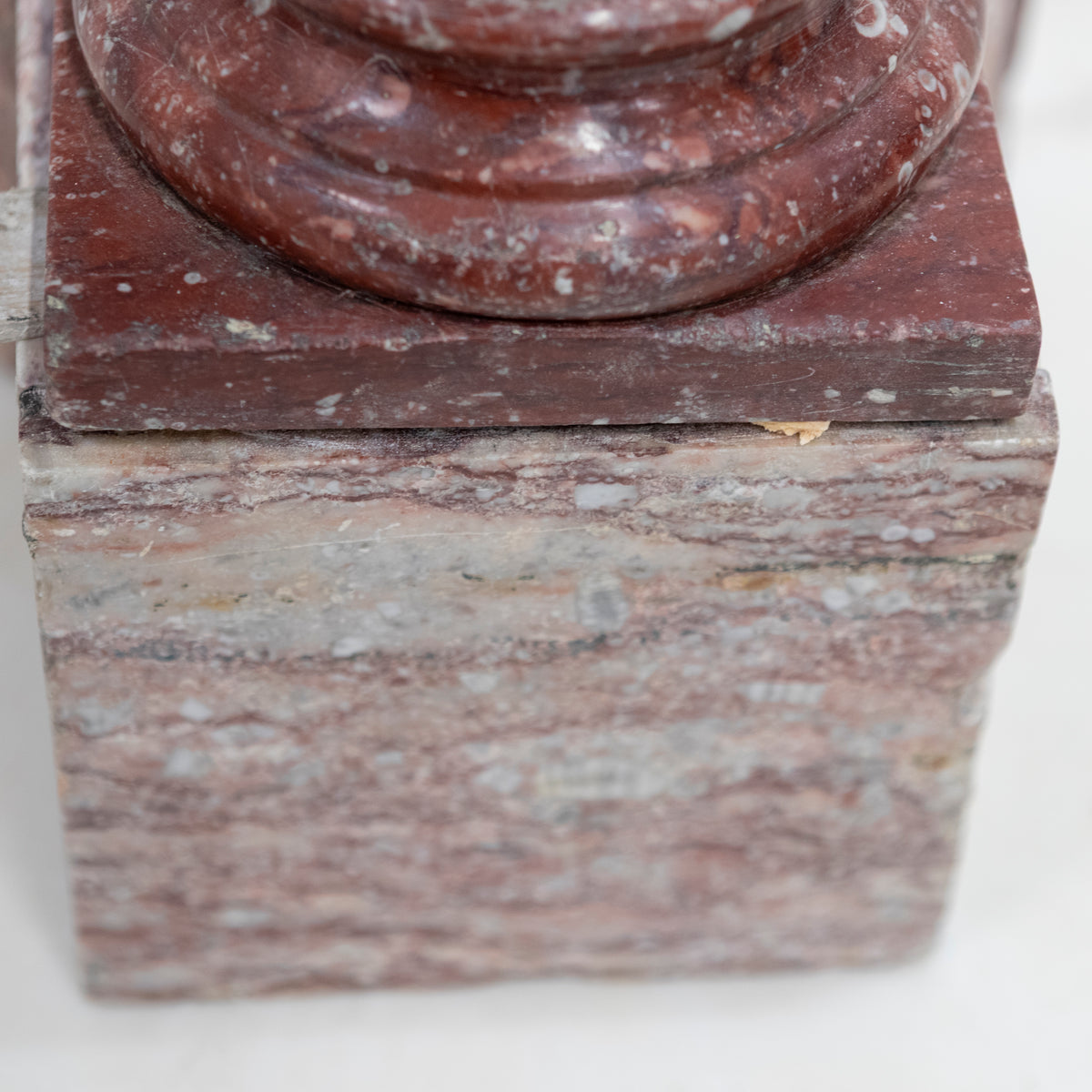 Antique Rojo Alicante Marble Fireplace Surround with Columns