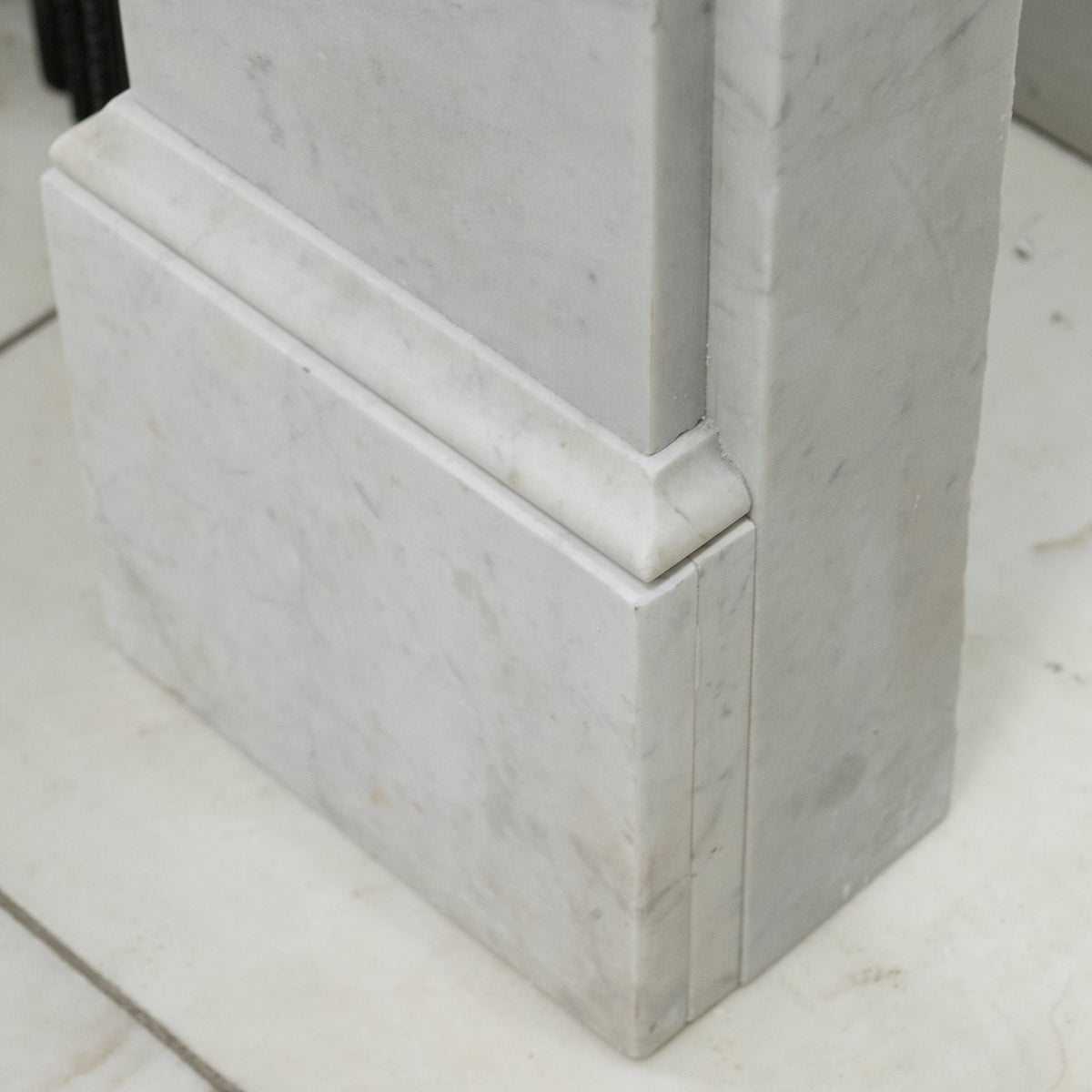 Antique Carrara Marble Fireplace Surround with Corbels