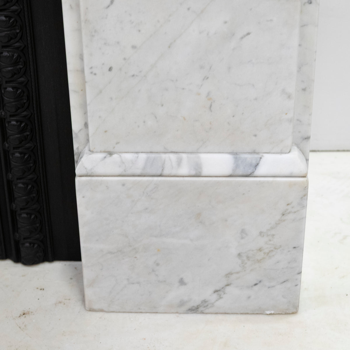 Antique Carrara Marble Fireplace Surround with Corbels