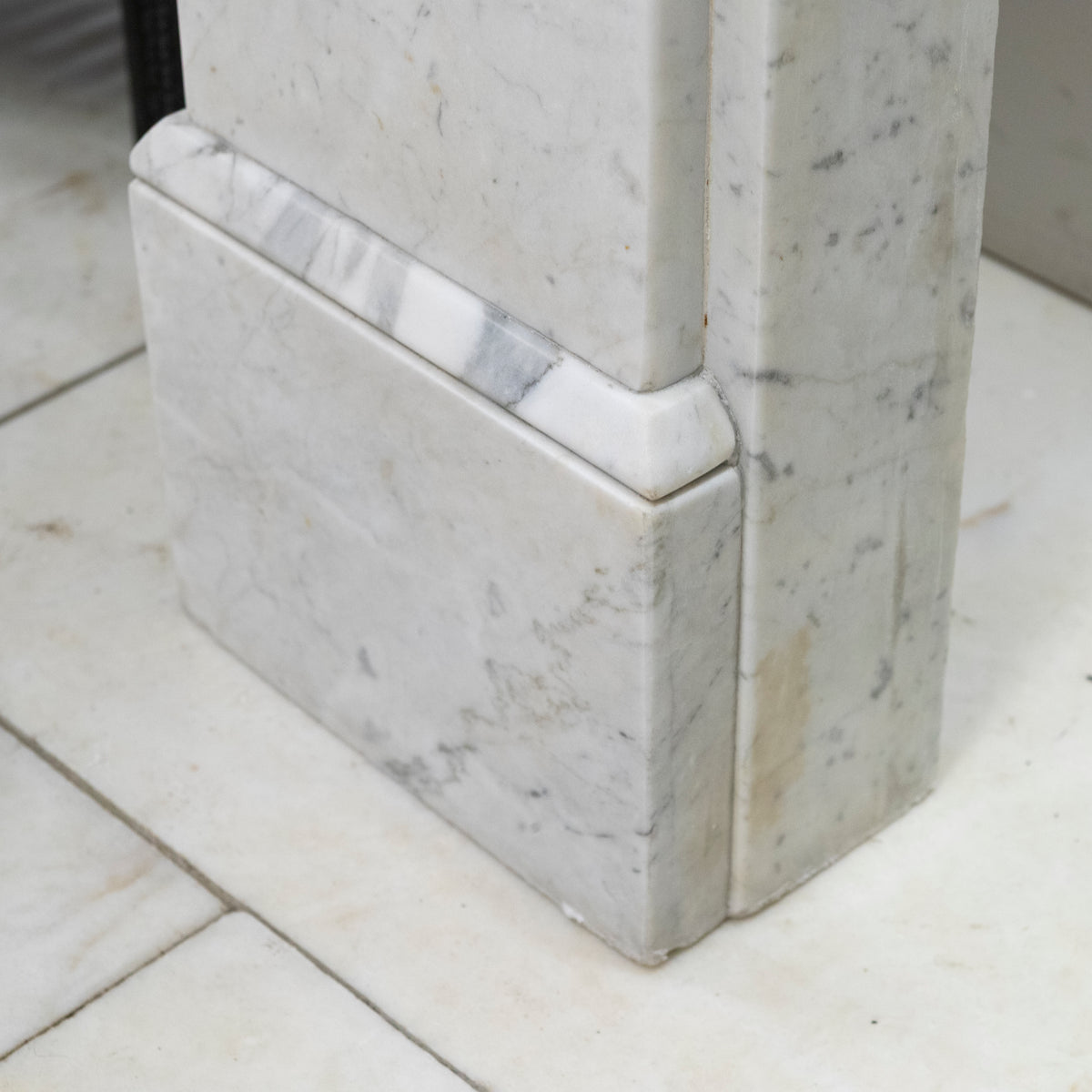 Antique Carrara Marble Fireplace Surround with Corbels