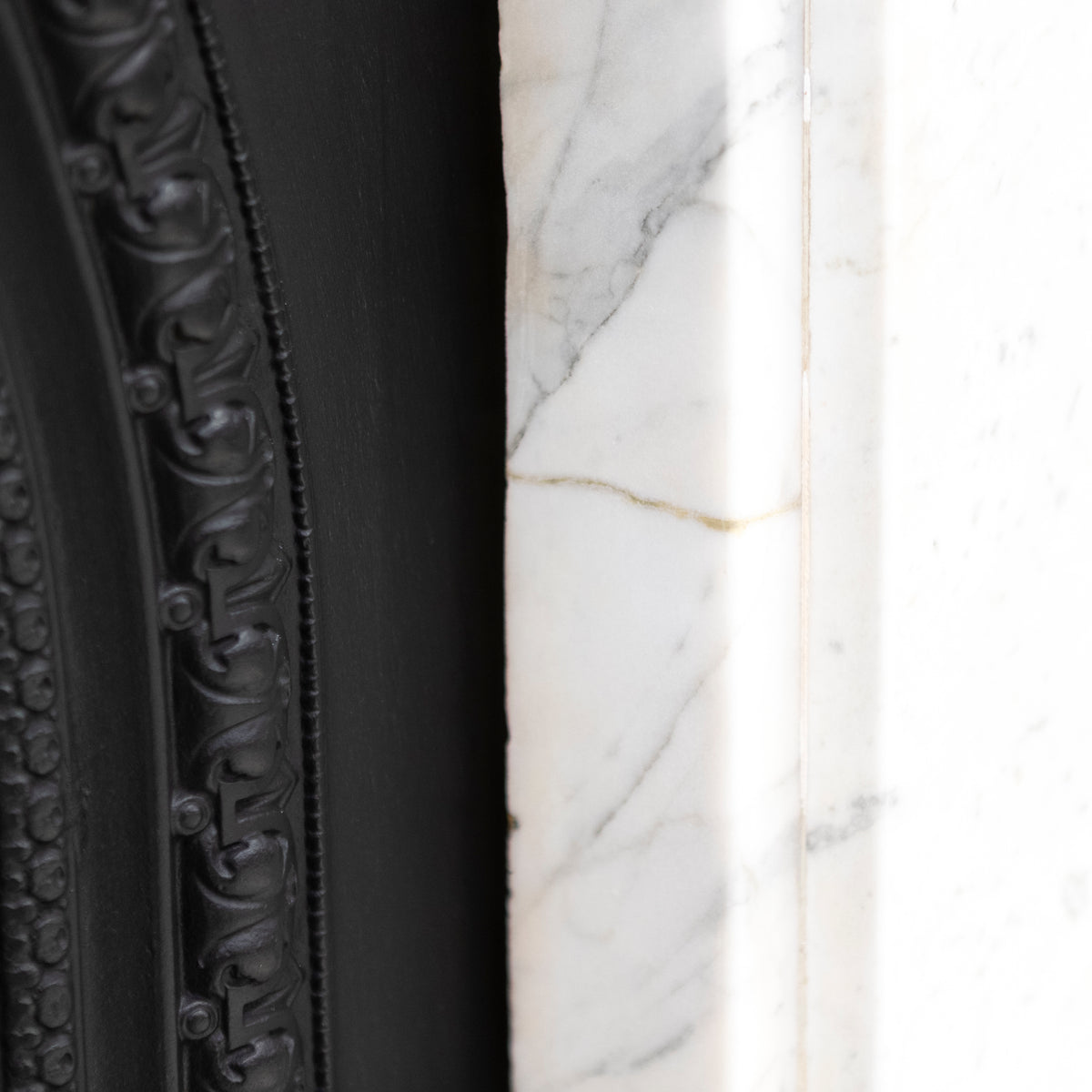 Antique Carrara Marble Fireplace Surround with Corbels