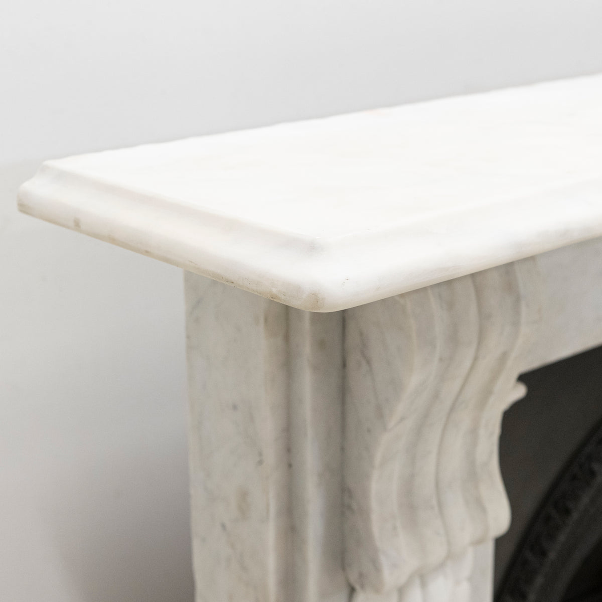 Antique Carrara Marble Fireplace Surround with Corbels