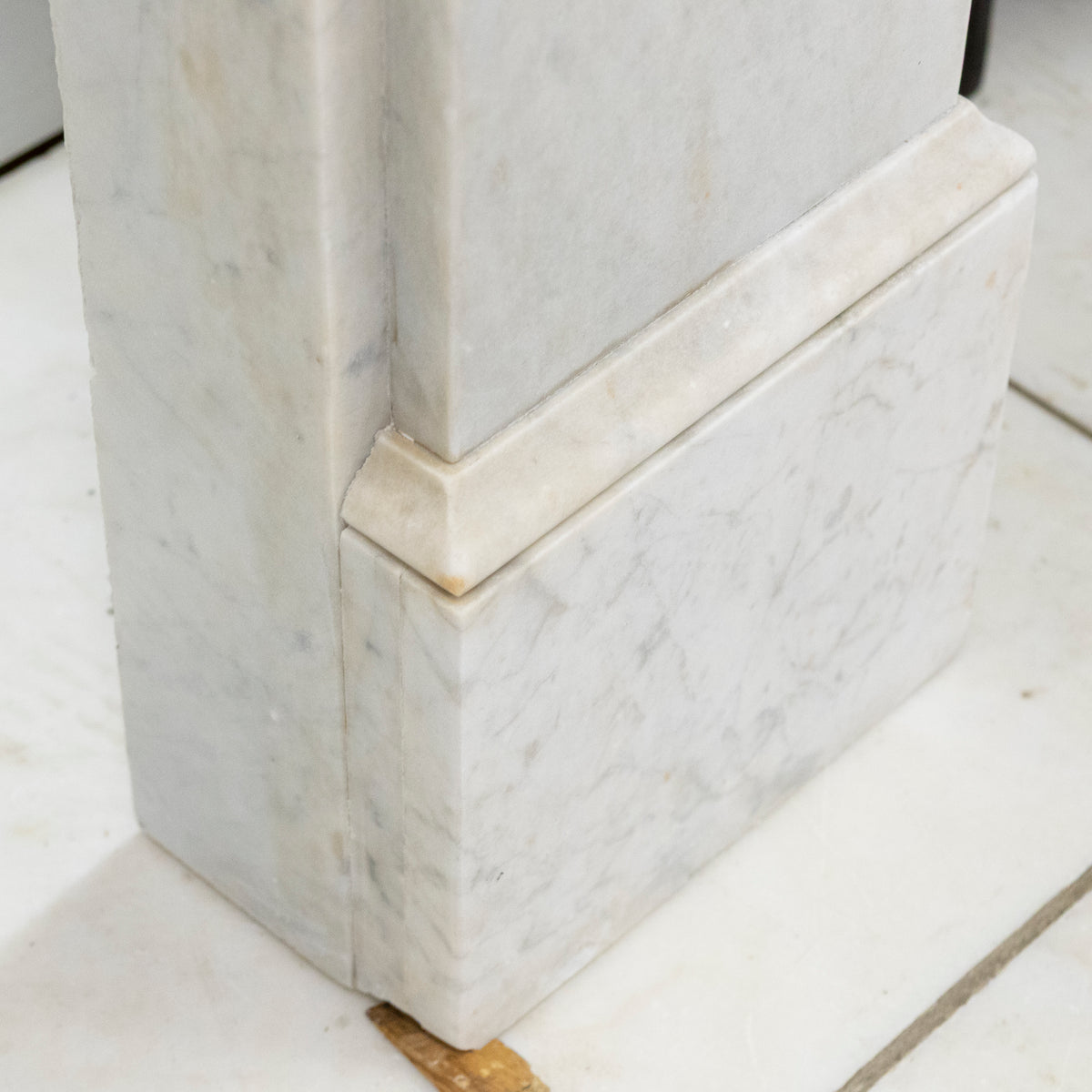 Antique Carrara Marble Fireplace Surround with Corbels
