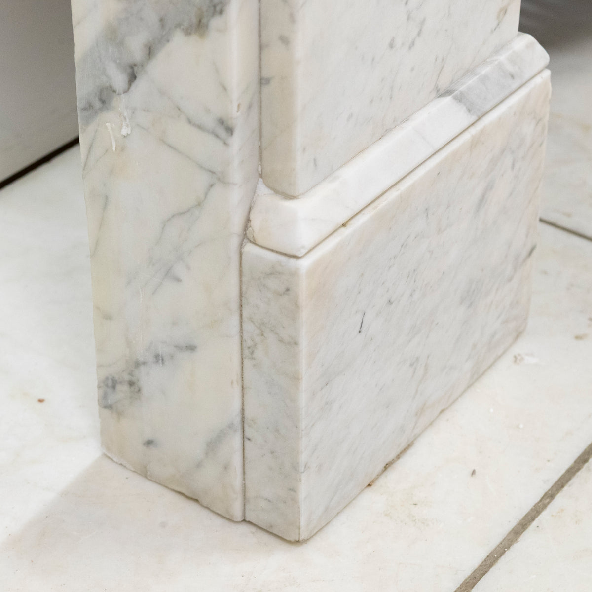 Antique Carrara Marble Fireplace Surround with Corbels