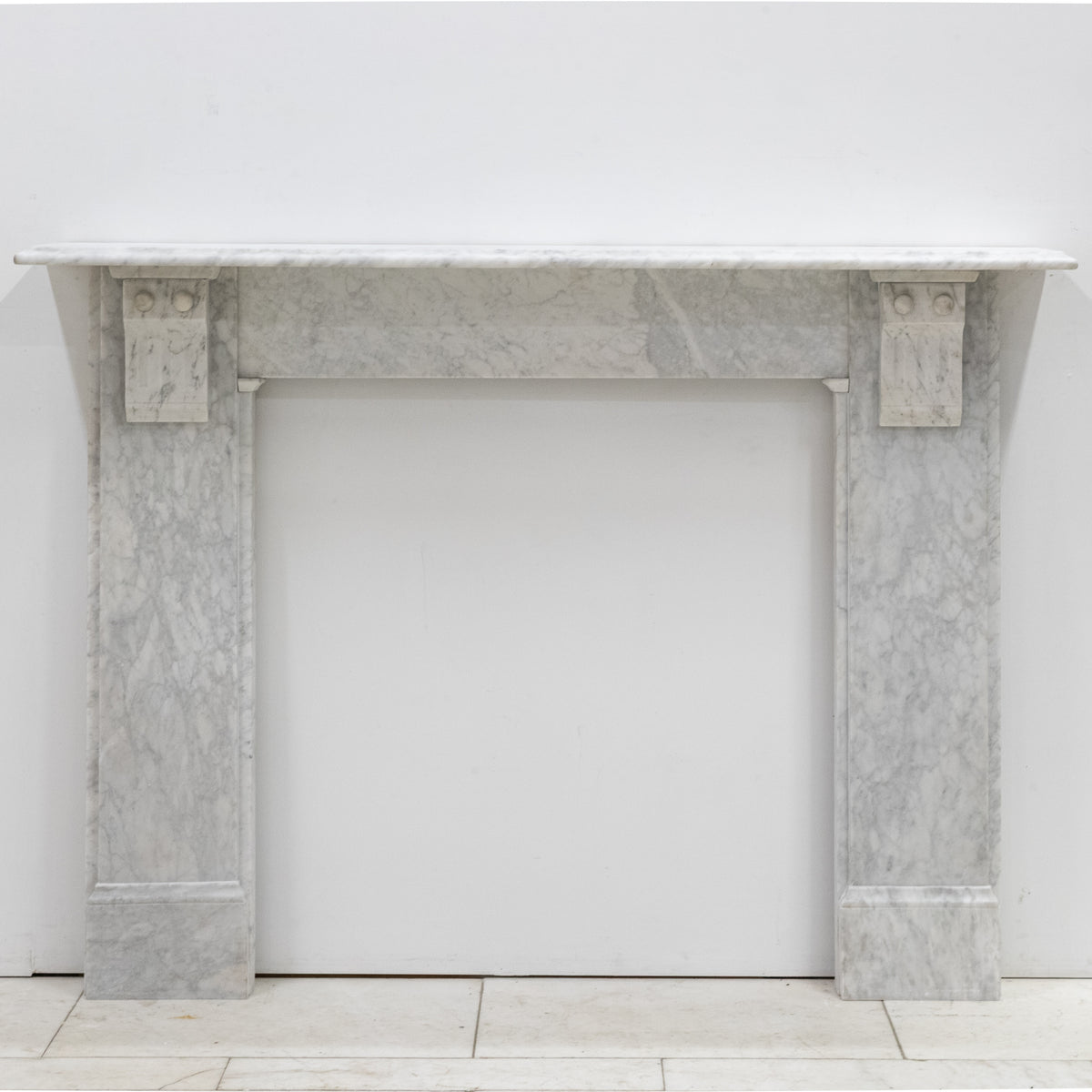 Antique Victorian Carrara Marble Fireplace Surround with Corbels | The Architectural Forum