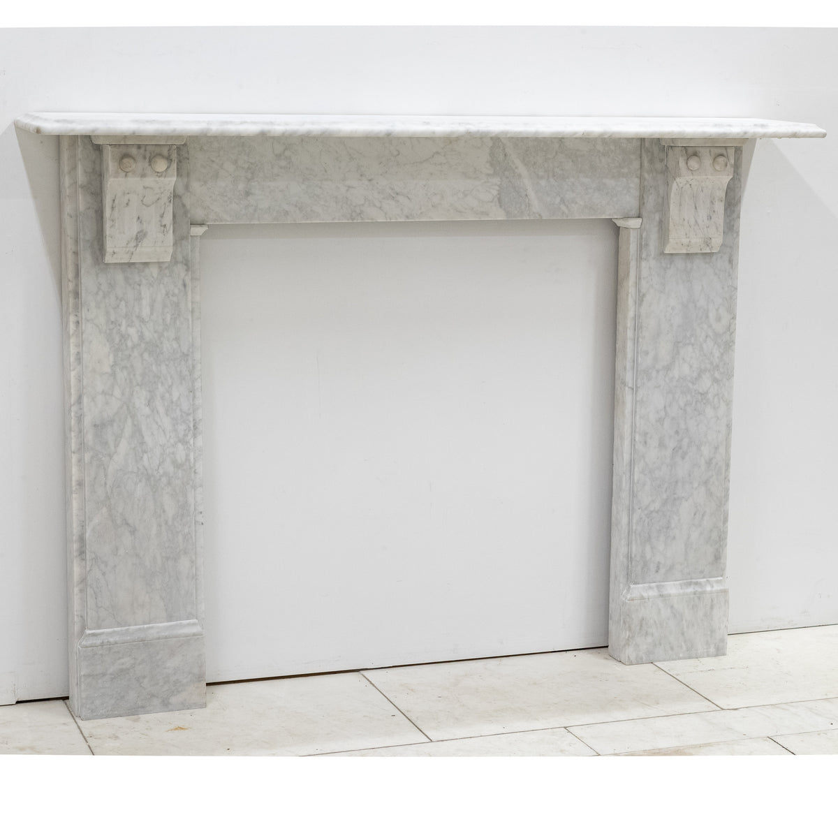 Antique Victorian Carrara Marble Fireplace Surround with Corbels | The Architectural Forum