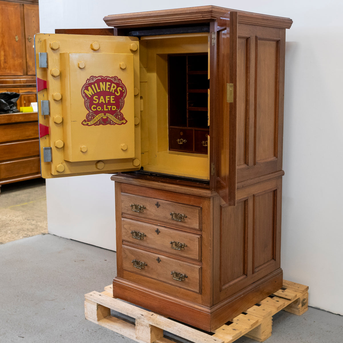 Rare Antique Milners Safe Walnut Cabinet | The Architectural Forum