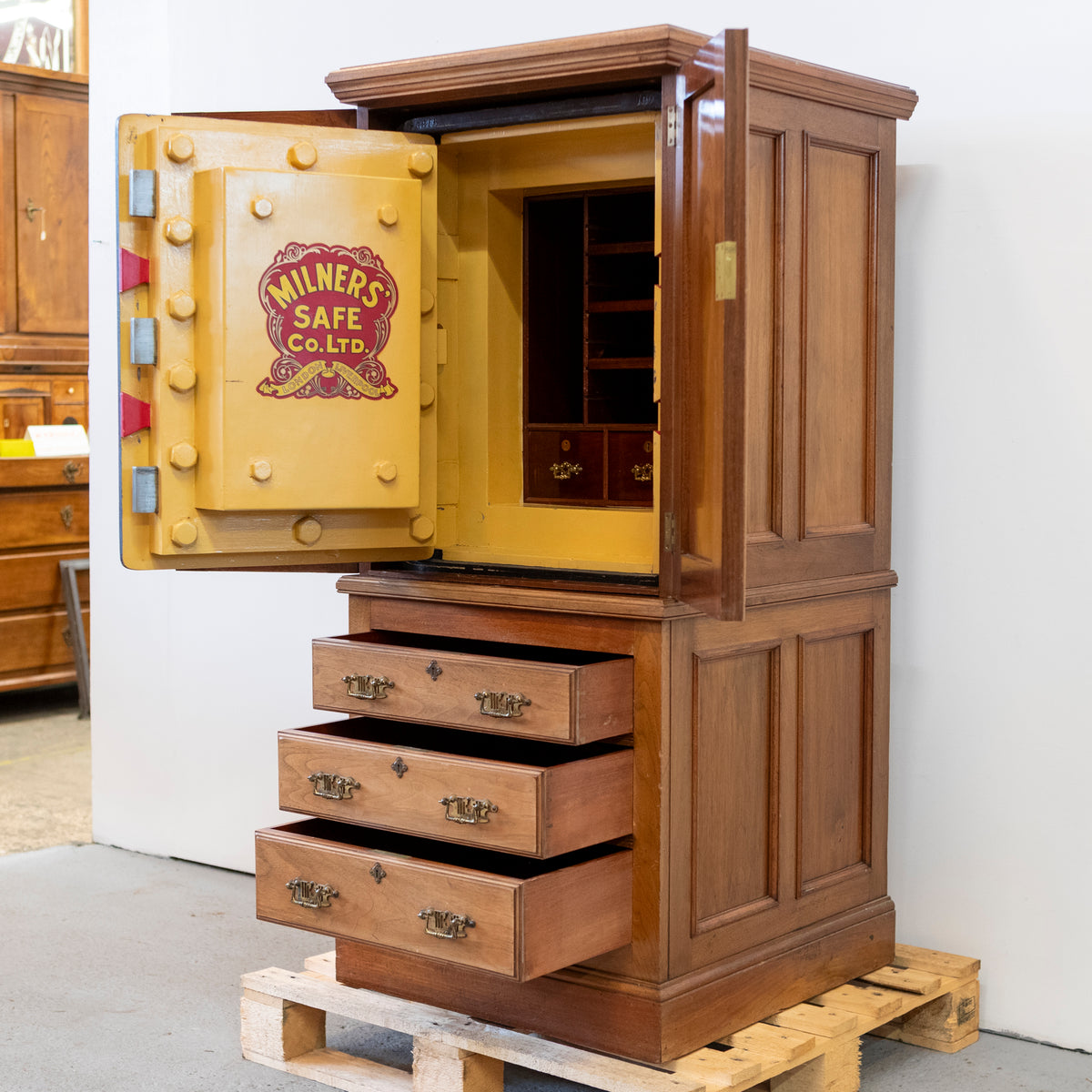 Rare Antique Milners Safe Walnut Cabinet | The Architectural Forum