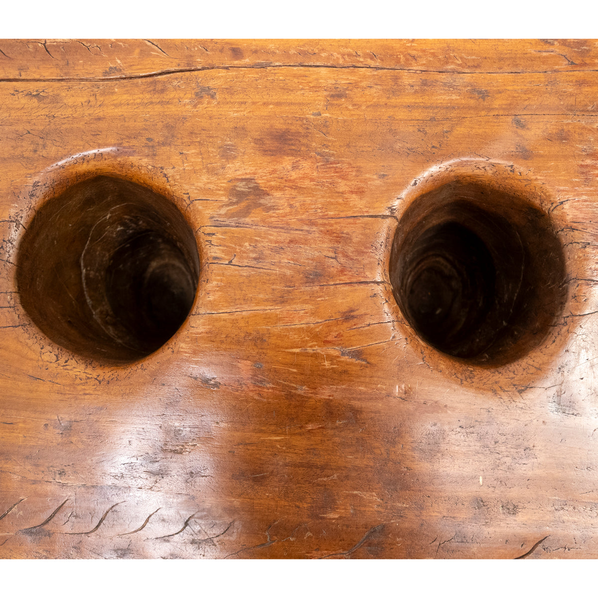 Antique Wooden Naga Table | Nagaland Mortar Grinding Table | The Architectural Forum